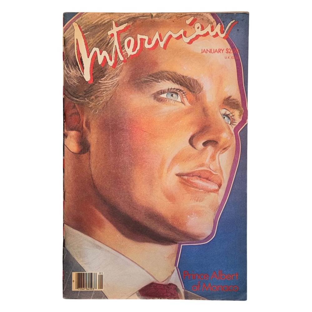 Vintage Andy Warhol Interview Magazine January 1987 Prince Albert of Monaco